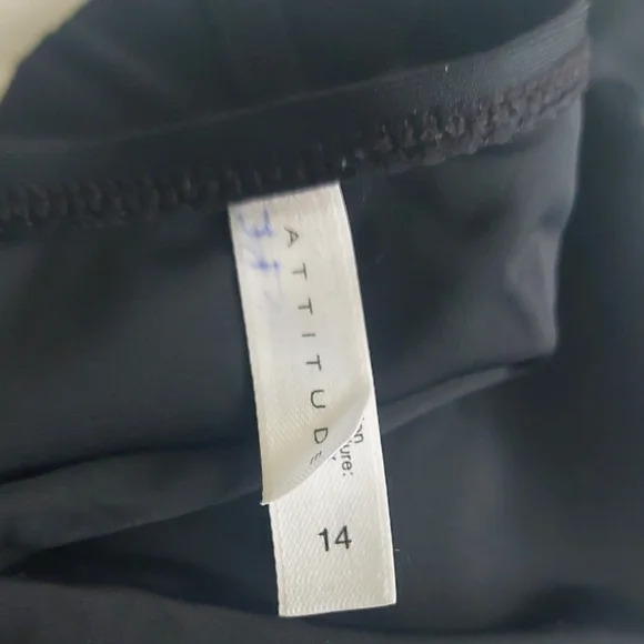 ATTITUDE, Size 14, Black Swim Bottoms with Gold Accents - Picture 5 of 5